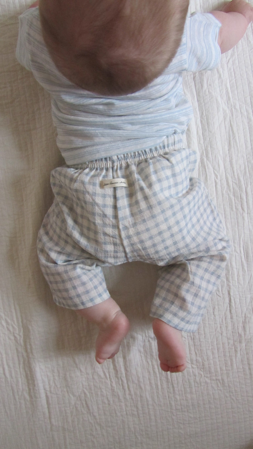 Blue Check Airy Pants