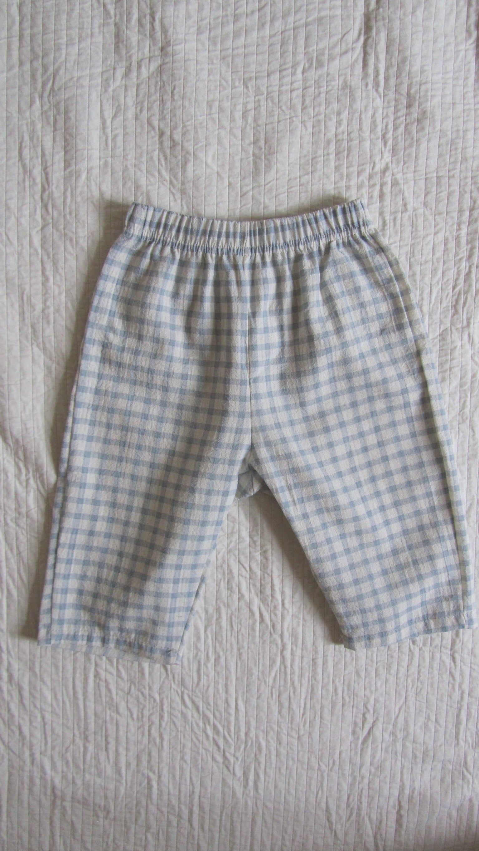 Blue Check Airy Pants