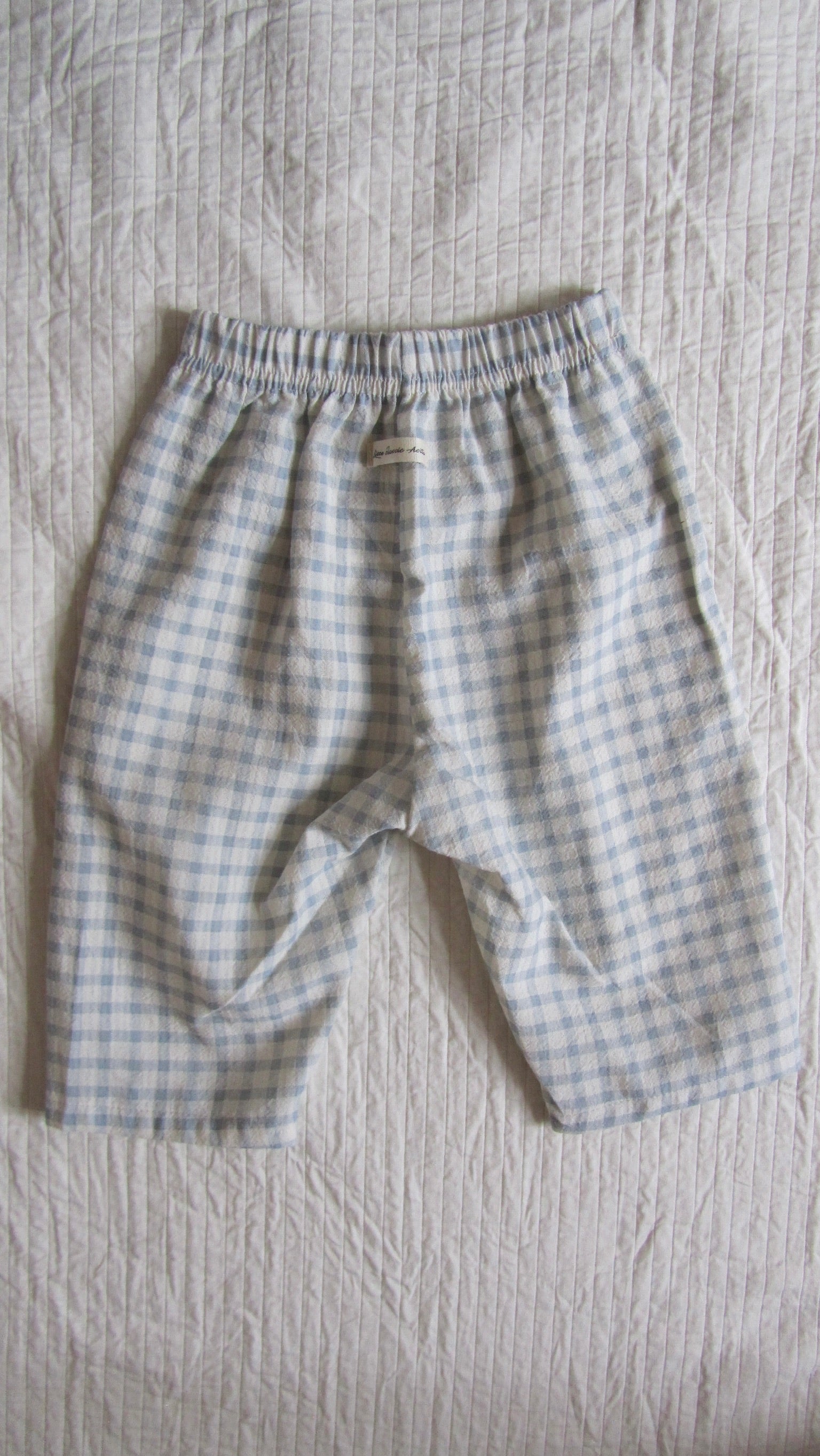 Blue Check Airy Pants