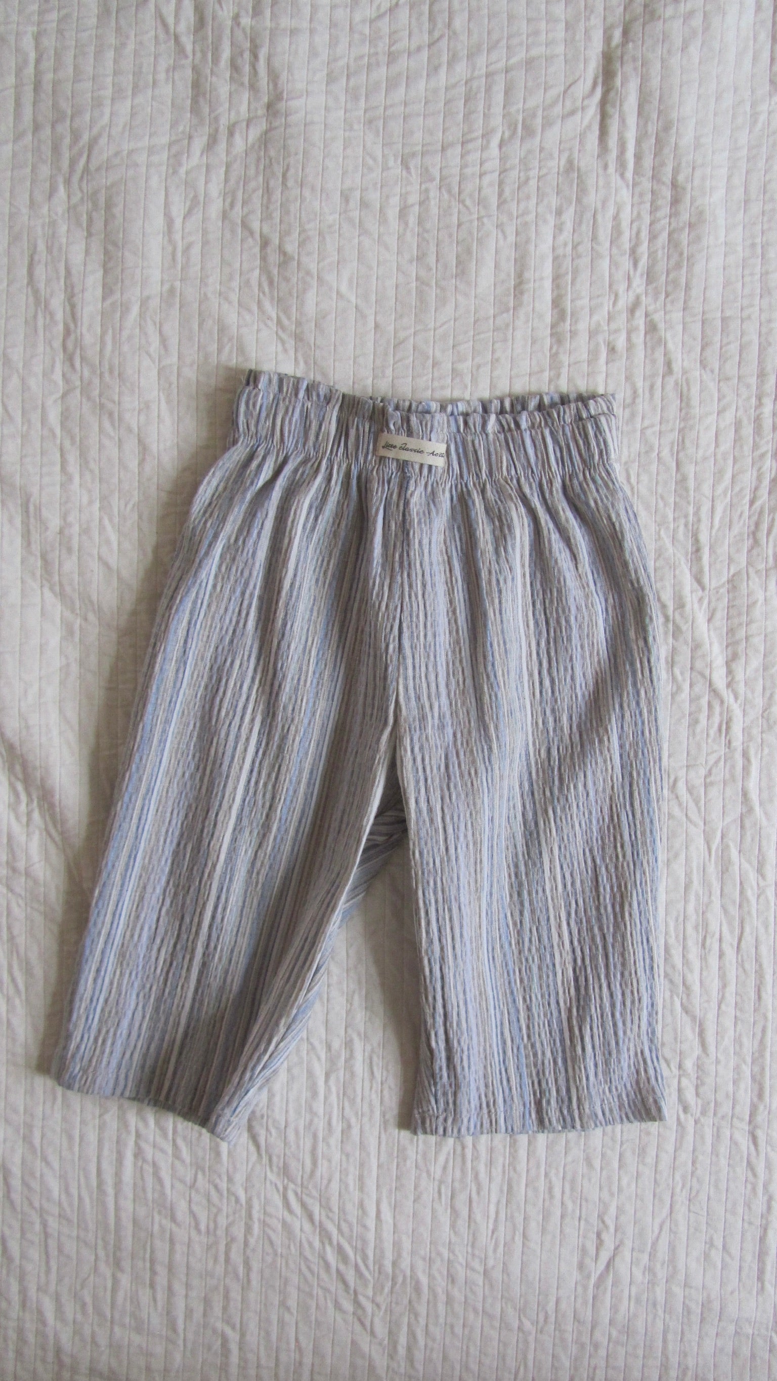 Fine Stripe High-Waist Pants