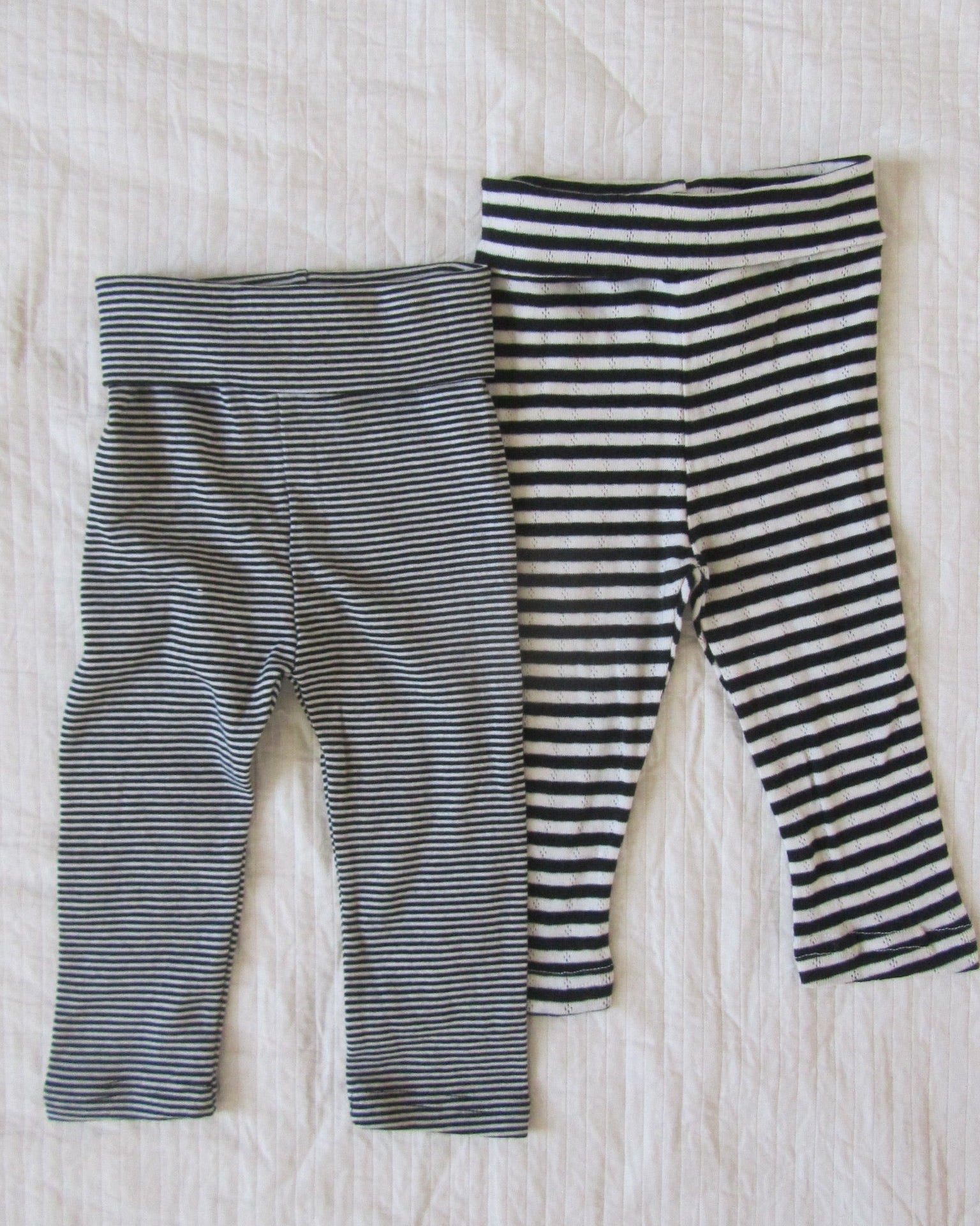 Stribede pointelle leggins